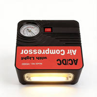 Compresseur d'air portable 12V monocylindre avec lumière d'urgence et pompe de gonflage pour pneus, en ABS, certifié CE