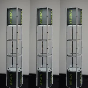 Vogue aluminio SEG caja de luz telón de fondo Torre giratoria cabina portátil exposición plegable iluminado Modular 10x20 cabina de Feria Comercial