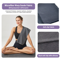 Serviette de yoga en microfibre ECO, tissu en daim warp, séchage rapide, douce, antidérapante en silicone, super absorbante, séchage rapide, antibactérienne
