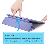 Casing Kulit Magnetik Grosir untuk iPad Generasi ke-9 10.2 Inch, Generasi ke-8 & ke-7, dengan Slot Pena dan Bagian Belakang Transparan