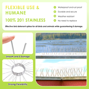 Púas Antipájaros de Acero Inoxidable 304 de 24cm, 30cm, 36cm para Paneles Solares, Tiras Repelentes de Palomas, Protección Exterior Resistente a la Intemperie - Product Image 4