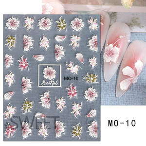 Nuevas pegatinas florales en relieve para <span class=keywords><strong>uñas</strong></span> de primavera, tulipán mate, Camelia, <span class=keywords><strong>margaritas</strong></span>, flores, diseño de hojas, decoración Simple, calcomanías con abalorios texturizados - Product Image 5