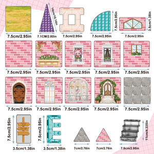 Tema castello rosa blocchi magnetici per bambini educativi castello tema costruzione giocattoli in materiale plastico piastrelle magnetiche - Product Image 6