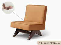 L7124 Fauteuil de salon simple et moderne avec accoudoir rembourré pour canapé de loisir