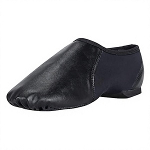 Chaussures de jazz unisexes en cuir véritable, semelle plate en caoutchouc, doublure en coton, chaussures de danse pour enfants et adultes, cuir de haute qualité, faible MOQ - Product Image 2