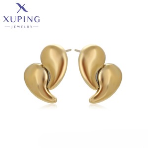 T000953003旭平饰品14k金色经典不锈钢韩版复古时尚镀金精美耳环 - Product Image 1