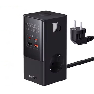 Cargador USB Rápido de <span class=keywords><strong>100W</strong></span>, Regleta de Enchufes 6 en 1, Estación de Carga de Escritorio, Protector de Sobretensión de 1200J para MacBook, iPhone 16, 15, Samsung - Product Image 1