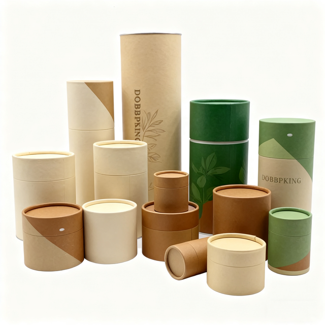 Premium Biodegradable Kraft Paper Tube for Shirt Clothing Packaging Luxury Cosmetic Incense Candle Gift Box