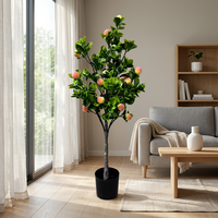 Arbre de pêche artificiel en pot, faux bonsaï à fleurs roses pour la décoration de la maison, du bureau ou d'un mariage, arbre à fleurs artificiel d'intérieur