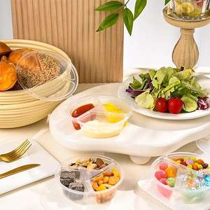 ภาชนะใส่ซอสแบบใช้แล้วทิ้ง 10 ชิ้น แบบหนา 3 ช่อง ปิดผนึกอย่างดี เกรดสำหรับอาหาร ภาชนะใส่ซอสแบบแบ่งช่อง - Product Image 6