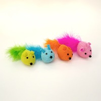Jouet pour chat en peluche avec queue à plumes, jouet à mâcher interactif pour chatons, idéal pour les chats d'intérieur