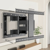Gran oferta, elegante soporte de pared de TV giratorio de movimiento completo, soportes de TV de acero de Metal retráctil para plasma LCD