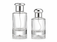 Flacons de parfum en verre transparent de 25 ml, 50 ml, 100 ml avec vaporisateur à pompe argenté, emballage de luxe pour parfum vide