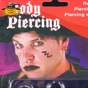 Anneau de nez en plastique en forme de U pour Halloween, sans perçage, boucle unique, accessoire de fête costumée, couleur argentée ronde - Product Image 5