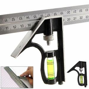 Juego de reglas cuadradas ajustables de 300mm (12 \ ") Combinación de Ingenieros Industriales Regla de ángulo recto Medición de trazador de nivel de burbuja - Product Image 6