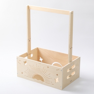 PTZ2280 Cesto Appendiabiti in Legno per Bambini Sunrise, Capacità 25L, 43x28.8x57cm, Cesto Portaoggetti per Neonati, Regalo - Product Image 3