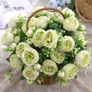 Flores simuladas de peonía de cinco cabezas, flores decorativas artificiales de rosas de peonía para el hogar, salón de bodas, ramos de Pascua de Navidad - Product Image 4