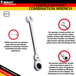 WEDO GS Certificate Chrome Vanadium Steel Flexible <strong>Ratchet</strong> Combination <strong>Wrench</strong> - Product Image 4