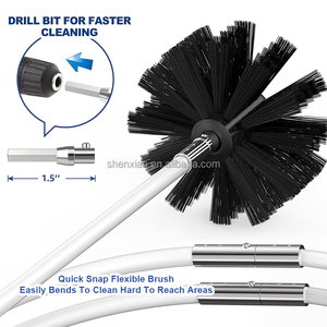 <span class=keywords><strong>Kit</strong></span> de nettoyage de conduit de sécheuse, éliminateur de peluches, accessoire pour aspirateur avec brosse flexible à fixation rapide, accessoire pour perceuse, nettoyage facile - Product Image 2