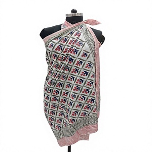 Hand Block Printed Cotton Sarong <b>Boho</b> Beach Wrap Lightweight Beach Cover Up <b>Boho</b> Summer Wrap Eco Friendly Handmade Sarong - Product Image 1