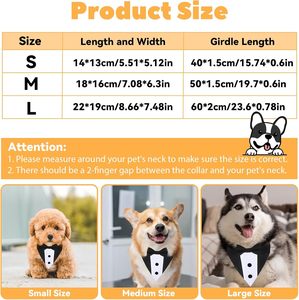 Tanpopo perro esmoquin <span class=keywords><strong>Collar</strong></span> ajustable traje pajarita Formal boda traje pequeño mediano grande mascota multifuncional Bandana <span class=keywords><strong>Collar</strong></span> - Product Image 3