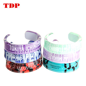 Brazalete de acrílico TDP con forma de C, transparente, impreso, personalizable, joyería de moda, 90x90x10mm - Product Image 1
