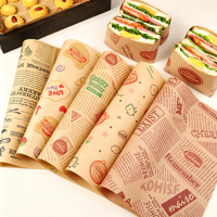 Papiers d'emballage pour sandwichs, hamburgers et cheeseburgers avec impression de logo personnalisé, de haute qualité, pour emballer les aliments, emballages pour biscuits