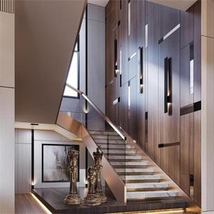 درج قياسي أسترالي حديث داخلي مع درجات رخامية ليد درج فاخر داخلي - Product Image 4