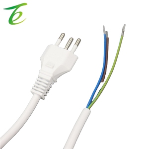 Kabel listrik steker Brasil persegi 0.75 tiga-inti ekor telanjang tembaga murni putih lurus tiga steker Brasil - Product Image 3