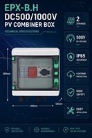 Système solaire extérieur étanche IP65 EPEPRO 1-String avec boîtier de combinaison PV et disjoncteur DC1000V