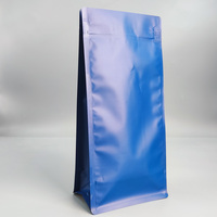 Ensemble de sacs à café anti-humidité de 250 g avec valve, fond plat, pochette zippée personnalisée pour l'emballage des grains de café