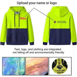 YOWESHOP Sweat à capuche personnalisé pour homme avec bande réfléchissante Broderie 3D Anti-Rides Enzyme Lavé Étiquette personnalisée - Product Image 5