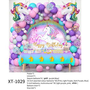 Kit d'<span class=keywords><strong>arche</strong></span> de ballons durables en aluminium et latex avec affiche Joyeux Anniversaire, imprimé offset, pour la décoration d'anniversaire d'enfants - 1 <span class=keywords><strong>licorne</strong></span> - Product Image 3