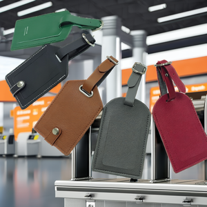 Étui de protection personnalisé en cuir de luxe écologique pour étiquette de bagage, gravure et impression du nom de marque/LOGO, idéal pour vêtements et sacs de voyage - Product Image 2