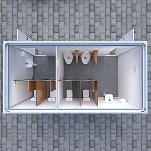 Modern kustom portabel luar ruangan <span class=keywords><strong>toilet</strong></span> Prefab Mobile publik taman kamar mandi WC Panel Sandwich wadah rumah penggunaan luar ruangan - Product Image 6