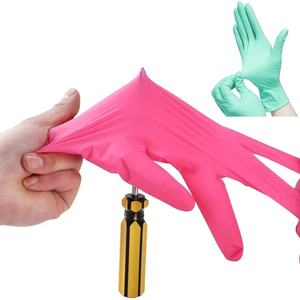 使い捨て可能な粉末フリーブルーピンクブラックニトリル安全手袋サンプル検査用手袋 - Product Image 3