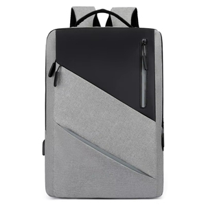 Mochila para Portátil Impermeable de Oxford, Gran Capacidad, Resistente al Desgaste, Duradera, a la Moda, con Cierre de Cremallera y Patrón Geométrico, con Puerto USB - Product Image 4