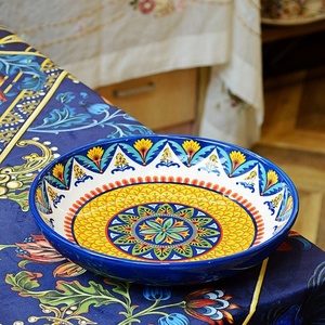 Vajilla de cerámica de estilo étnico bohemio, plato de lavabo grande para almacenamiento de cocina - Product Image 2