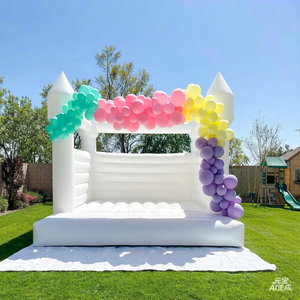 Livraison Gratuite - Château Gonflable Blanc avec Toboggan et Piscine à Balles, <span class=keywords><strong>Location</strong></span> <span class=keywords><strong>de</strong></span> Château Gonflable Blanc Combiné - Product Image 2