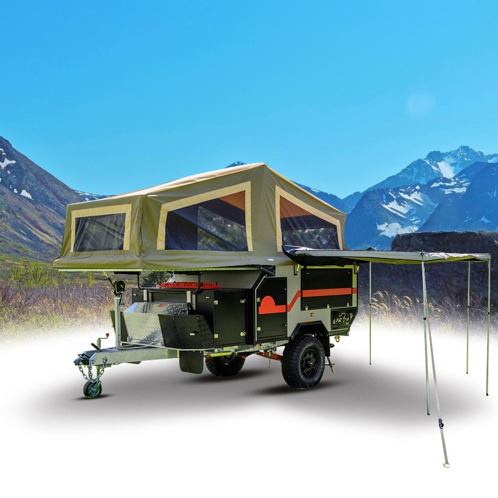 Small Camper with Rear Outdoor Kitchen Slide-Out Stainless Steel 304