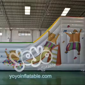 Toboggan Gonflable Happy Pig pour Parc d'Attractions, Zones de Rebond Rose et Blanc, Matériau Anti-Perforation, Activités de Maternelle - Product Image 1