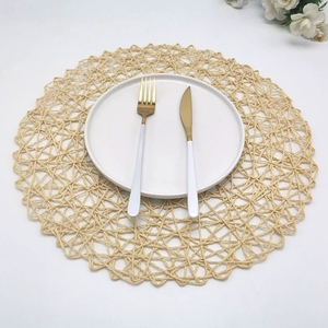 Napperons ronds en papier de 15 ''Assortiment de couleurs Sets de table en corde en papier tissés à la main traditionnels chinois écologiques pour table à manger - Product Image 3