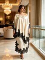 Ensemble jupe deux pièces plissé Miyake pour femme grande taille, couleur unie, manches chauve-souris, élégant et modeste, idéal pour les fêtes