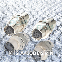 Connecteur de câble M12 circulaire en cuivre IP67 5P 8P B-code D-code mâle-femelle pour entrée d'armoire de commande
