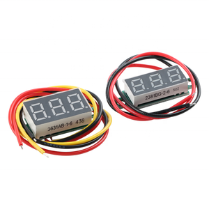 Voltmeter Digital LED DC 0.28 0.36 inci, pengukur tegangan 0-100V <span class=keywords><strong>2</strong></span> 3 kawat detektor tegangan daya ponsel otomatis - Product Image 1