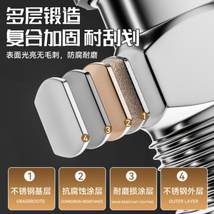 Niu Xiang Angle Valve 4 Point Stainless Steel Male Thread Connector For Household Plumbing - Product Image 5