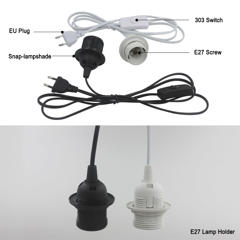 e27 lamp cord set with switch and plug usa