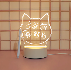 Hot Sale DIY Smart Night <b>Light</b> 3D Decoration <b>LED</b> Illusion Lamp with Free Pen Creative Message Board Night <b>Light</b> - Product Image 5