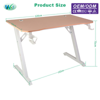 Bureau de jeu moderne rose en forme de K avec logo personnalisé, porte-gobelet, crochet pour casque, structure métallique stable pour la maison, le bureau et la salle de e-sport