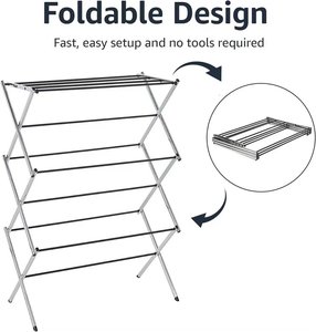 Organisation de la blanchisserie Séchoir <span class=keywords><strong>à</strong></span> vêtements pliable extensible <span class=keywords><strong>Petit</strong></span> séchoir <span class=keywords><strong>à</strong></span> vêtements pliable Intérieur extérieur Séchoir <span class=keywords><strong>à</strong></span> vêtements - Product Image 4